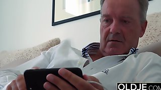 Grandpa Fucks Teen 18 years old tight pussy in bedroom